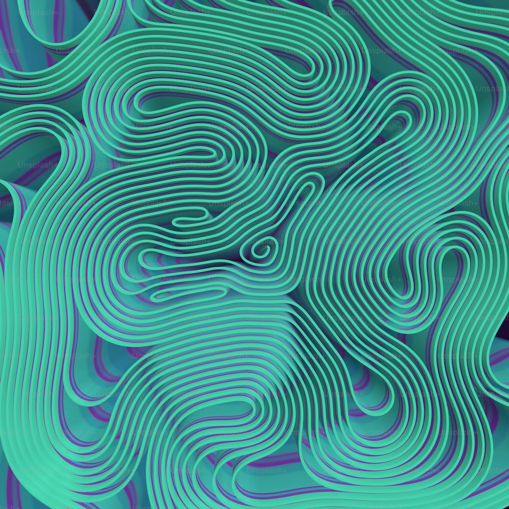 Laberinto abstracto contemporáneo colorido plantilla de diseño. Fondo futurista de olas. Ilustración digital de renderizado 3D
