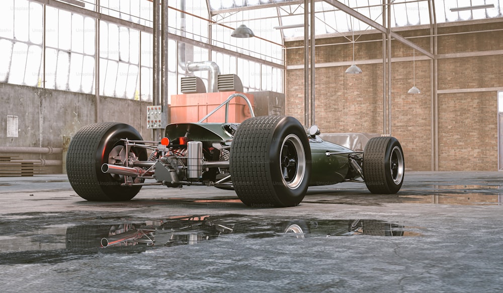 Rendering 3D di una bella auto da corsa d'epoca