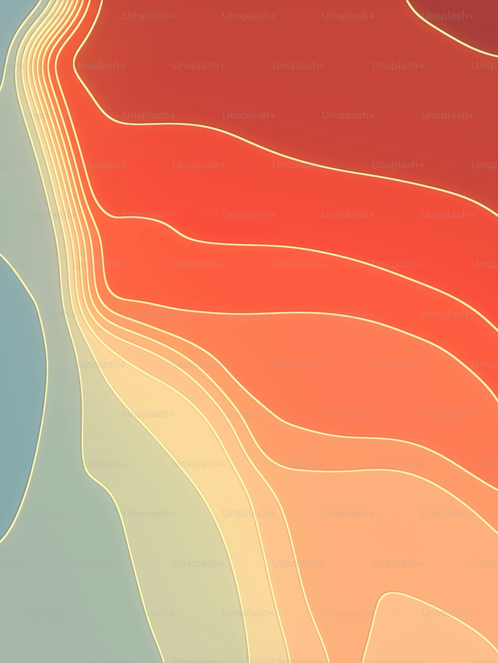 色付きの平らな湾曲した波状の表面。モダンな背景デザイン。アイソメトリック背景に3Dレンダリング。芸術的なデジタルイラストレーション
