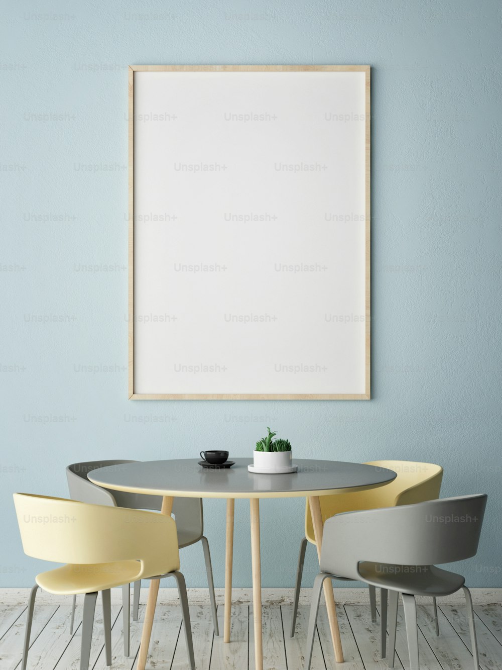 Mock up poser with dining table, 3d