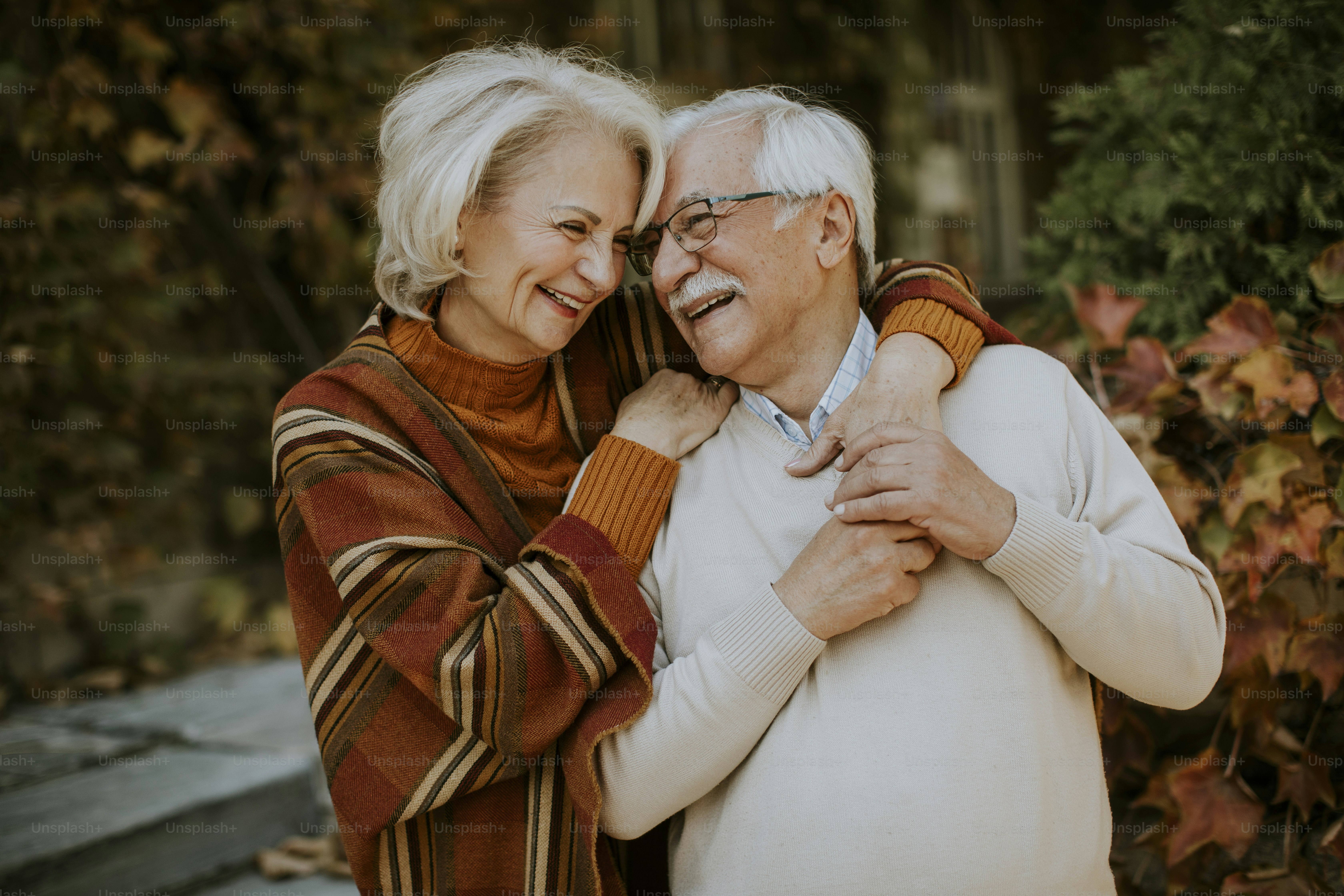 Happy senior couple smiling and enjoying time together
