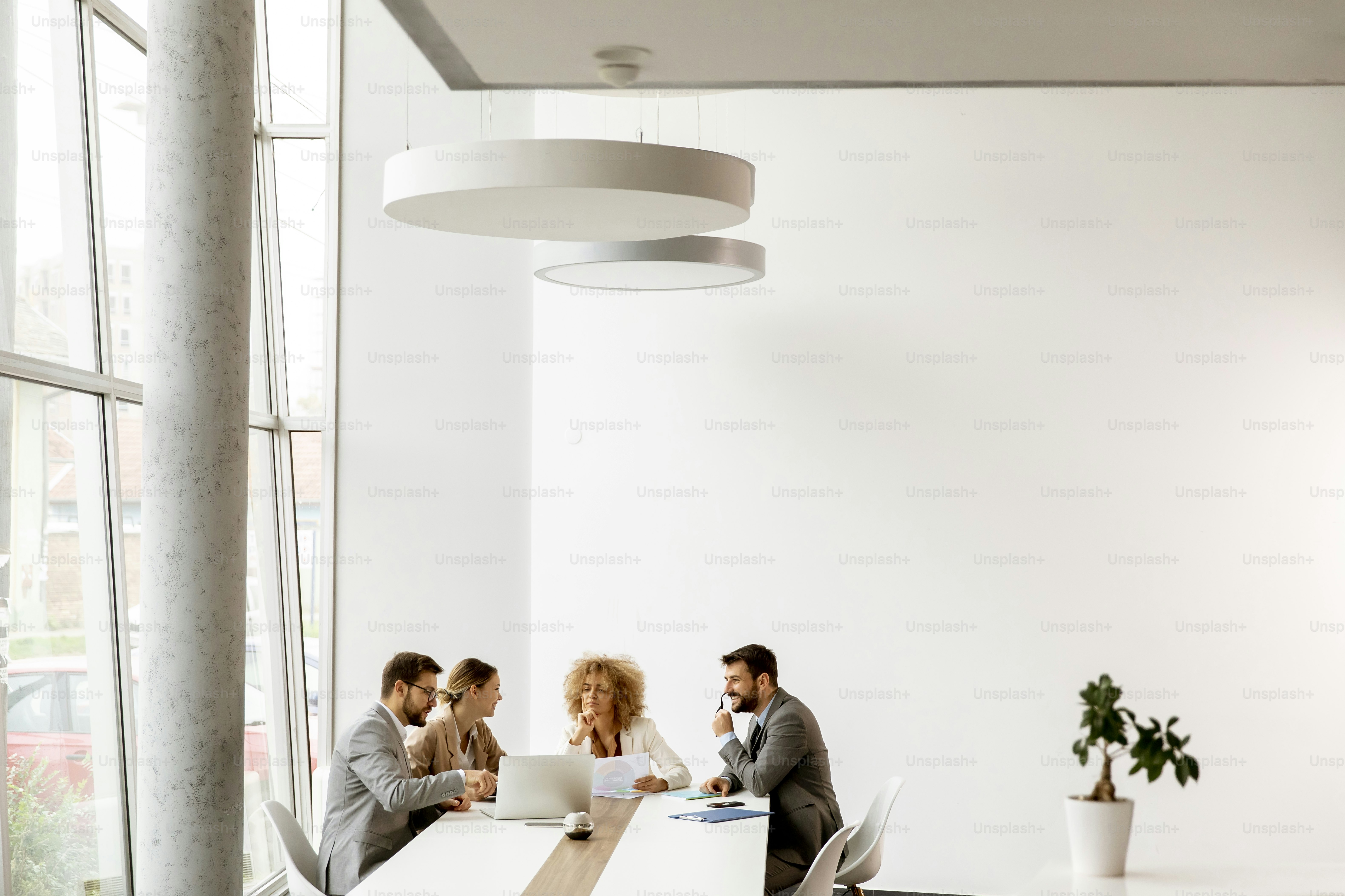 Group of multiethnic young business people working together in the office