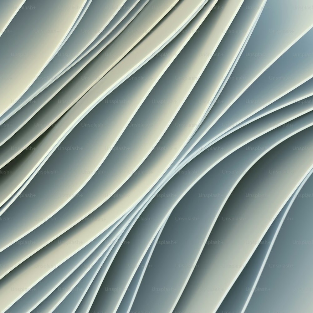 Ilustración digital abstracta de ondas lisas blancas. Hermosa plantilla de presentación para diseño conceptual. Efecto de flujo de líquido. Fondo brillante brillante. Renderizado 3D