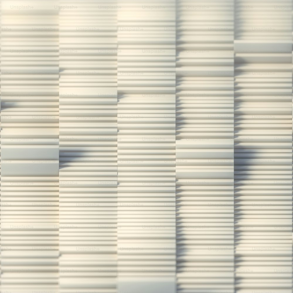 Rectangular slide-out white folders. Modern design template. Abstract 3d rendering background. Digital illustration