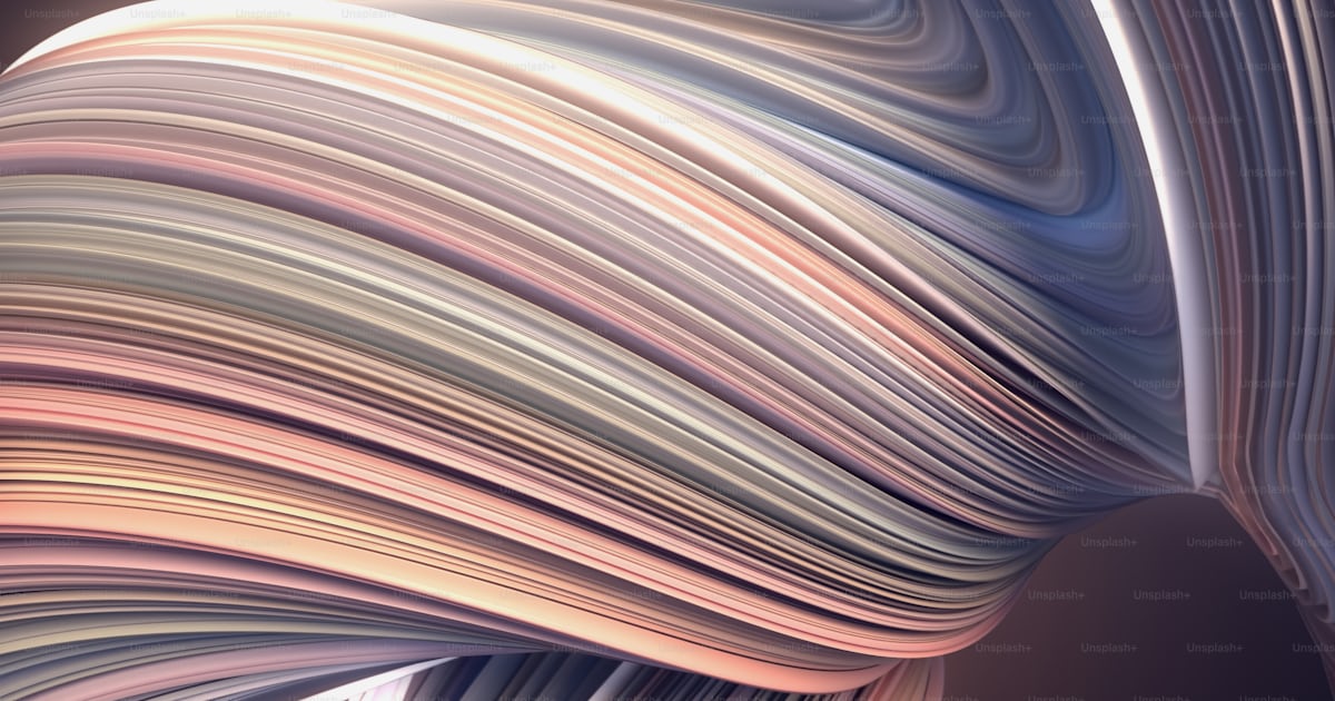 Colored abstract twisted shape. Computer generated geometric ...