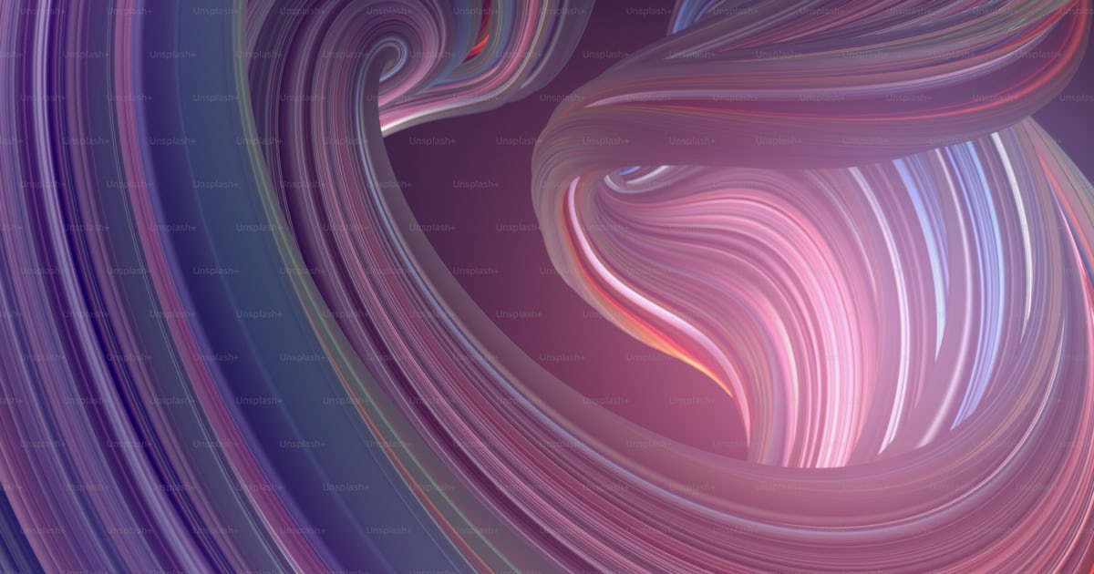 Colored abstract twisted shape. Computer generated geometric ...