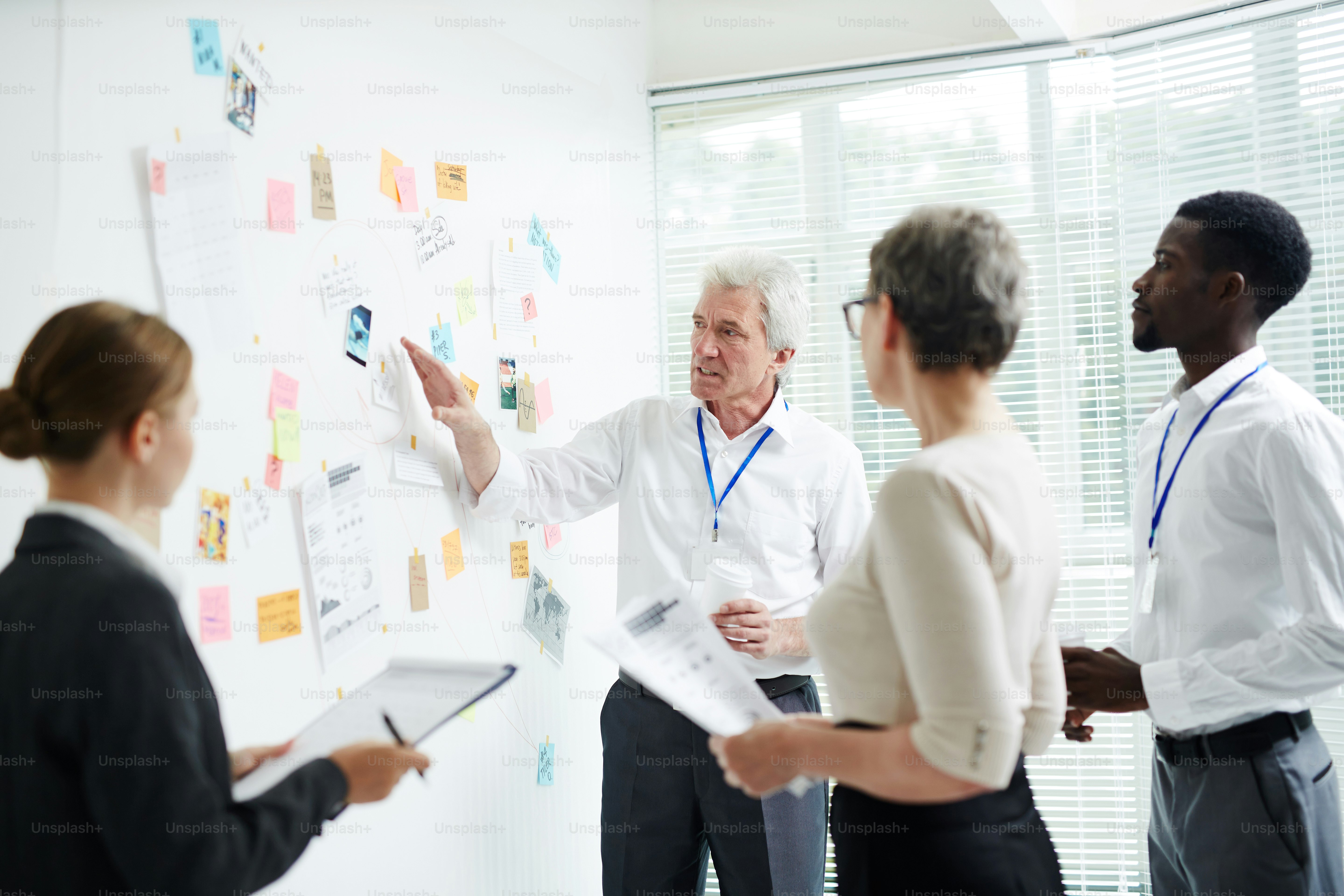 Specialists from criminal department discussing evidence and details of the latest air crash