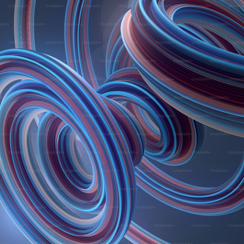 Colored abstract twisted shape. Computer generated geometric illustration. 3D rendering