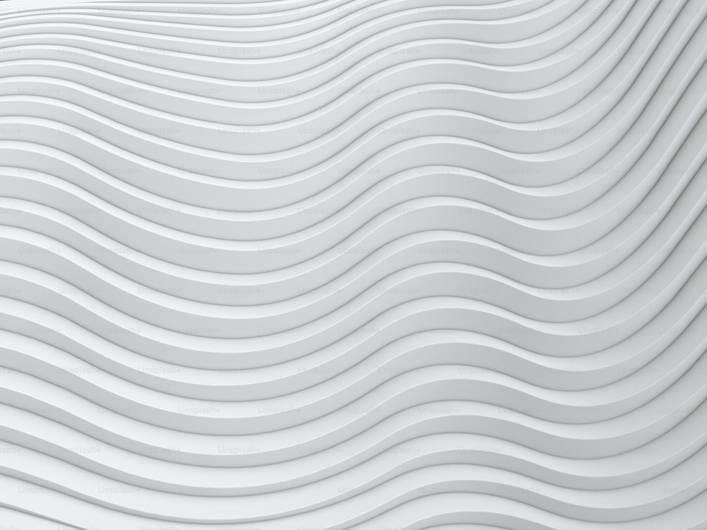 Wave band surface Abstract white background. Digital 3d illustration