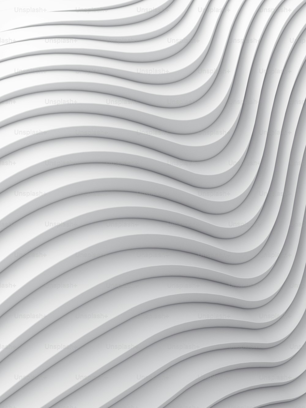 Superficie de banda de onda Fondo blanco abstracto. Ilustración digital en 3D