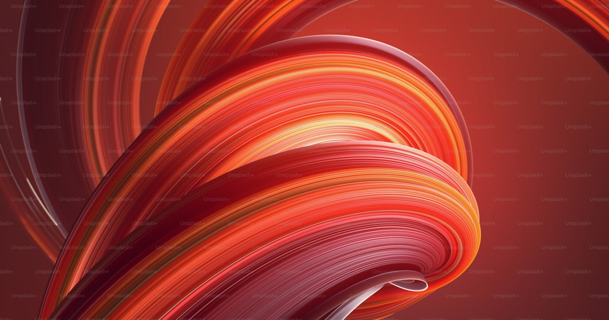 Colored abstract twisted shape. Computer generated geometric ...