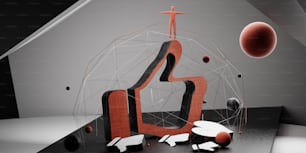 une image générée par ordinateur d’une chaise surmontée d’une croix