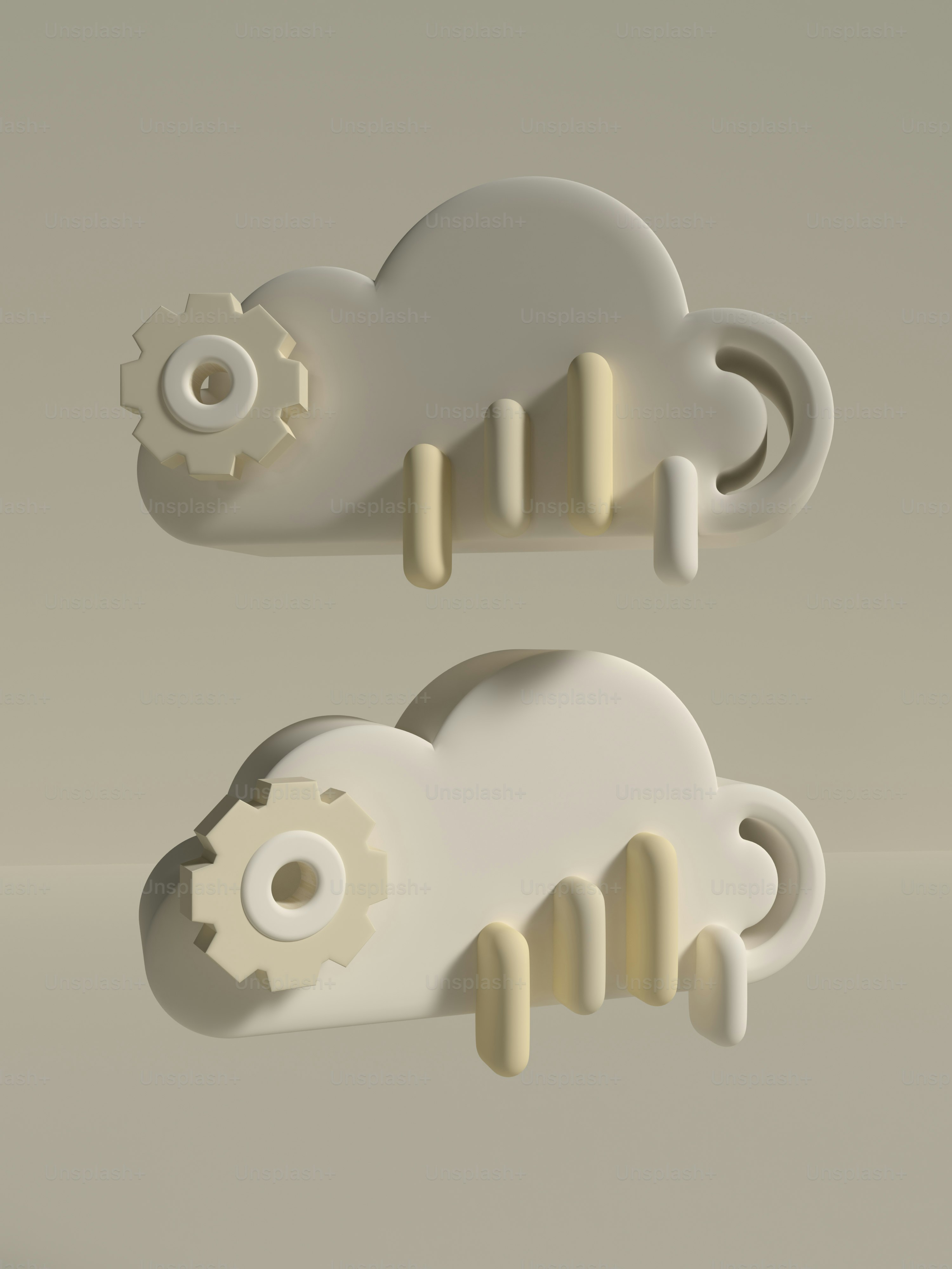 Un par de objetos blancos sentados encima de una mesa