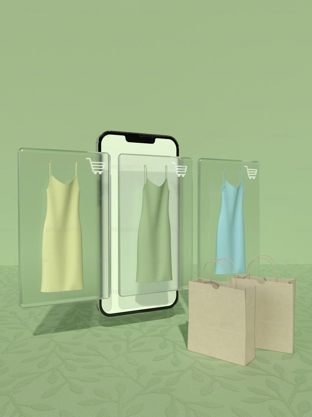 un telefono cellulare con l'immagine di un vestito di donna