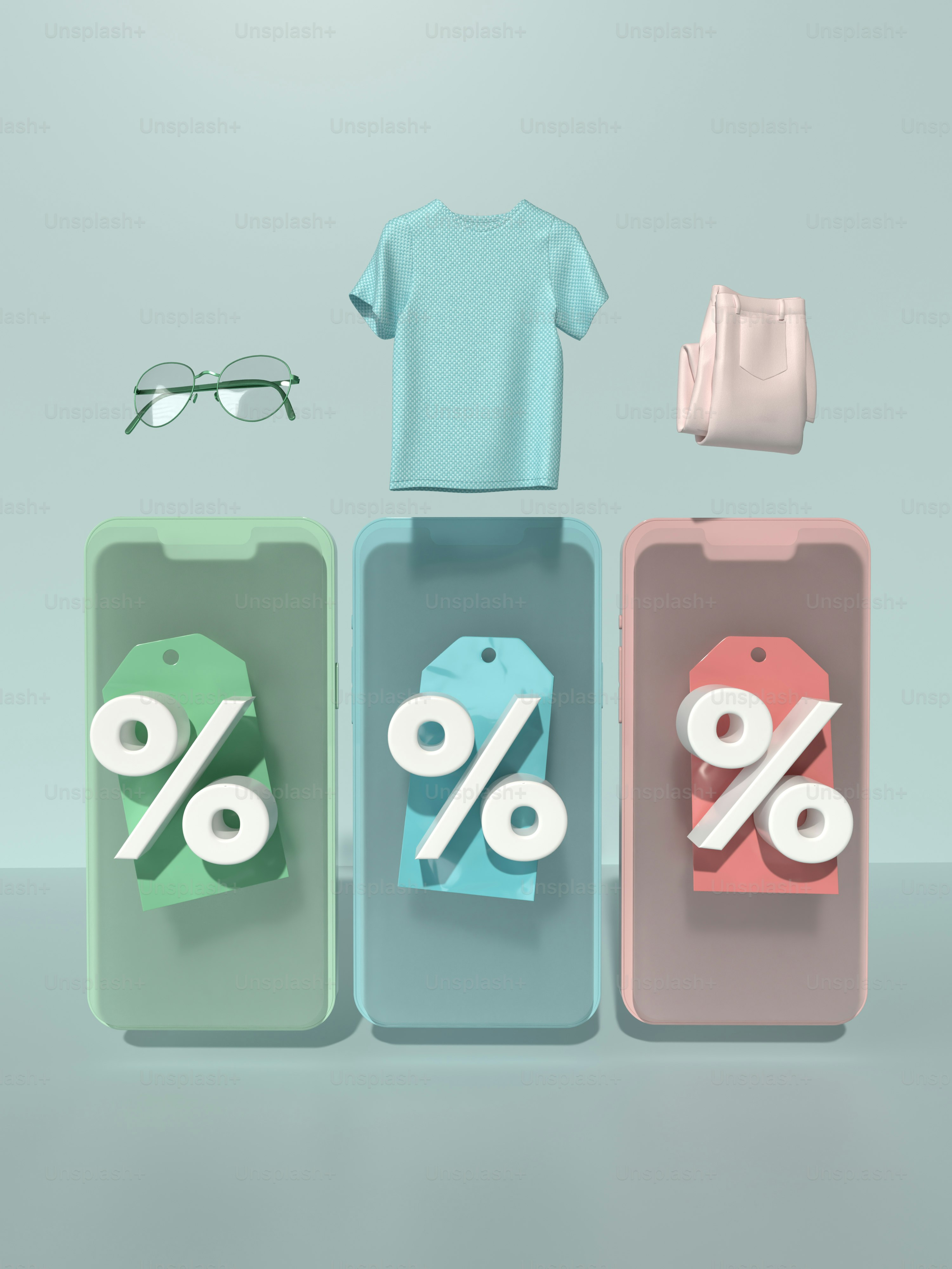 a pair of glasses, a t - shirt, and a pair of scissors are