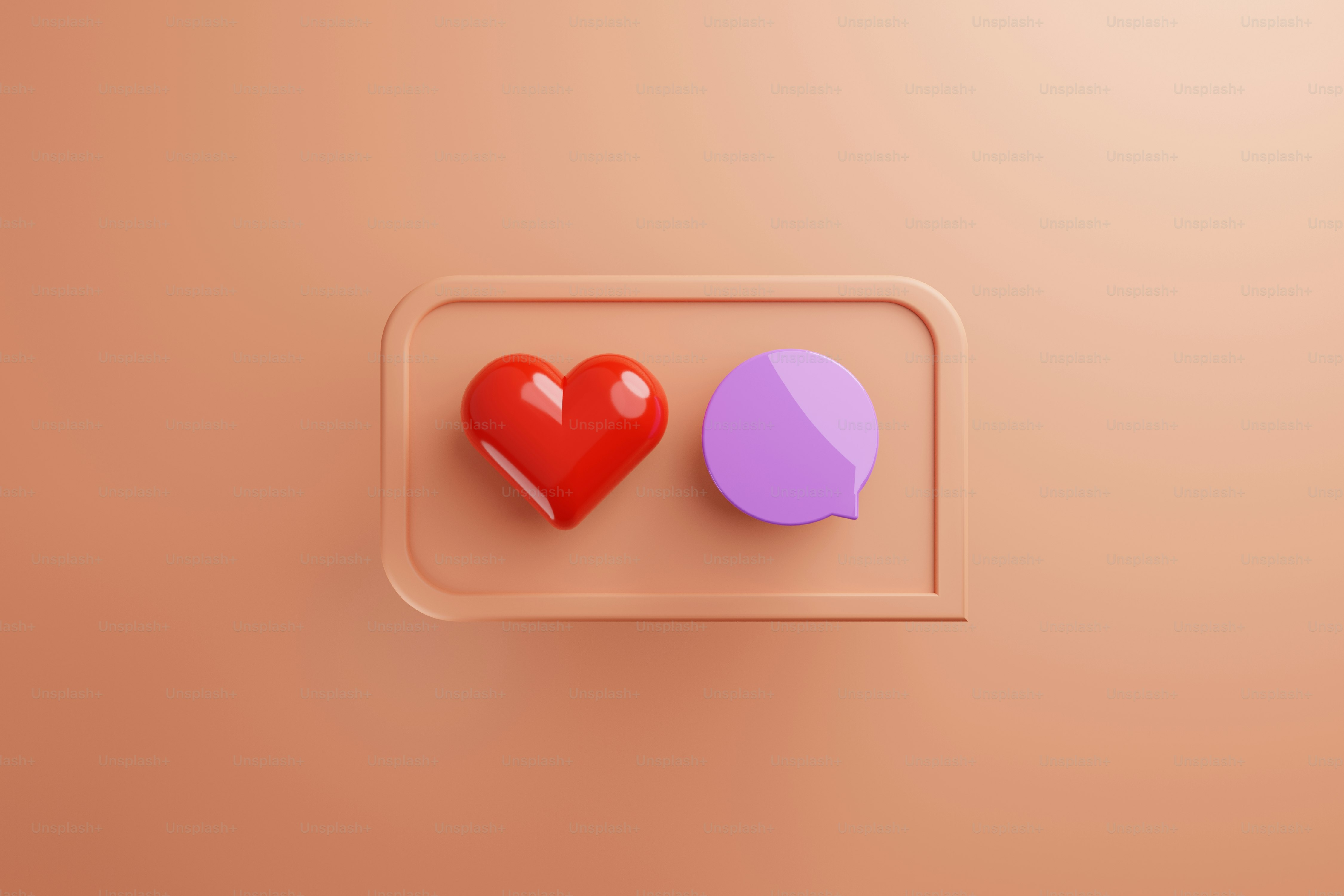 Un couple de cœurs assis sur une assiette