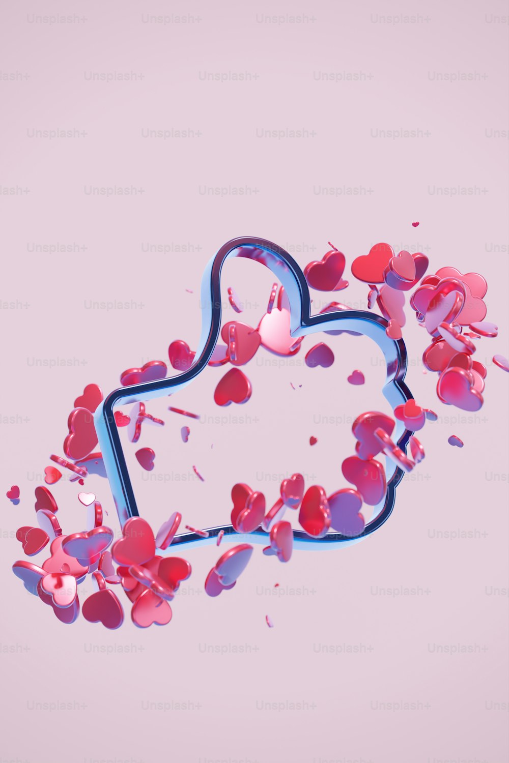 Una imagen de un objeto en forma de corazón sobre un fondo rosa