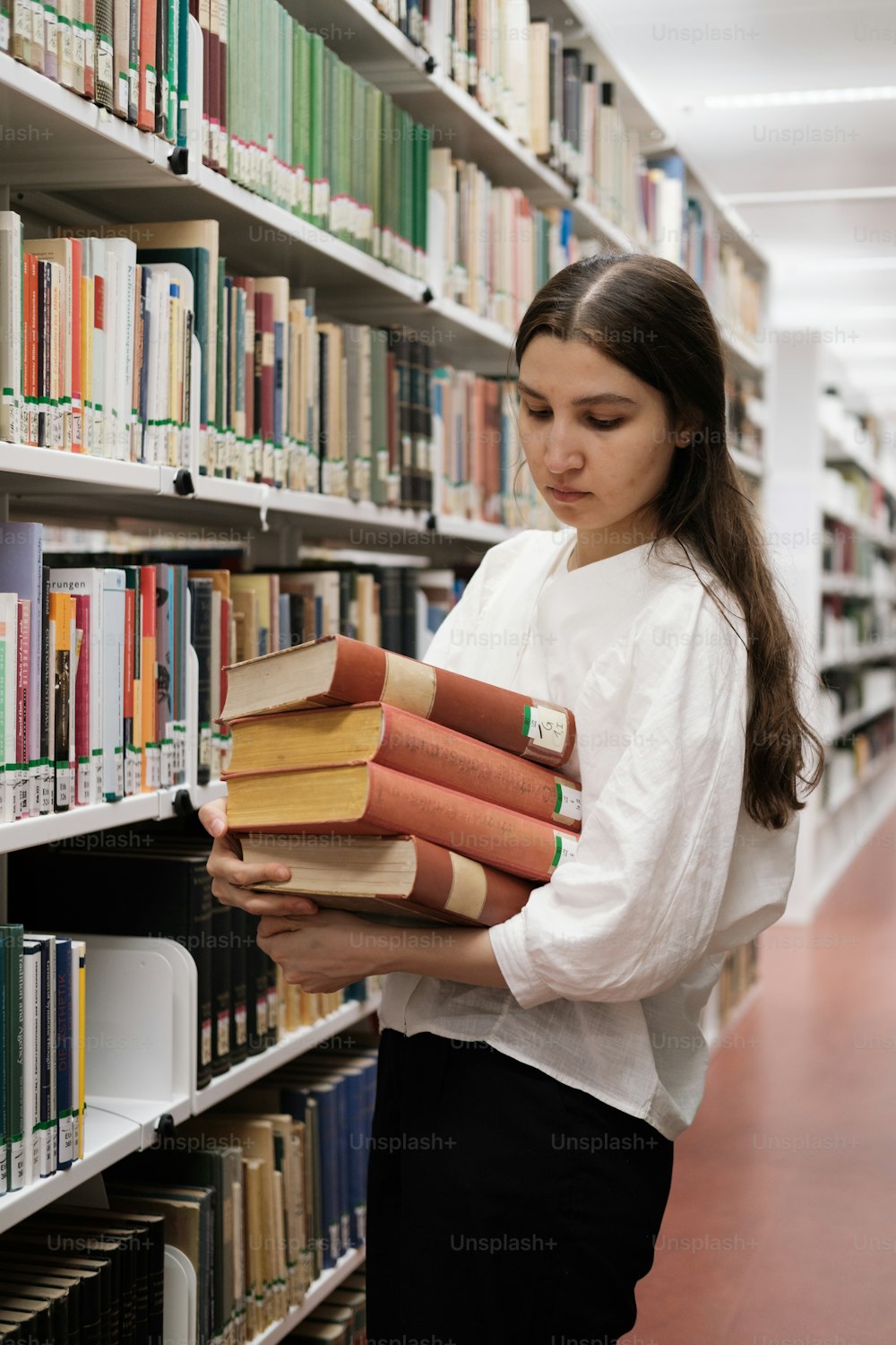 college student with books