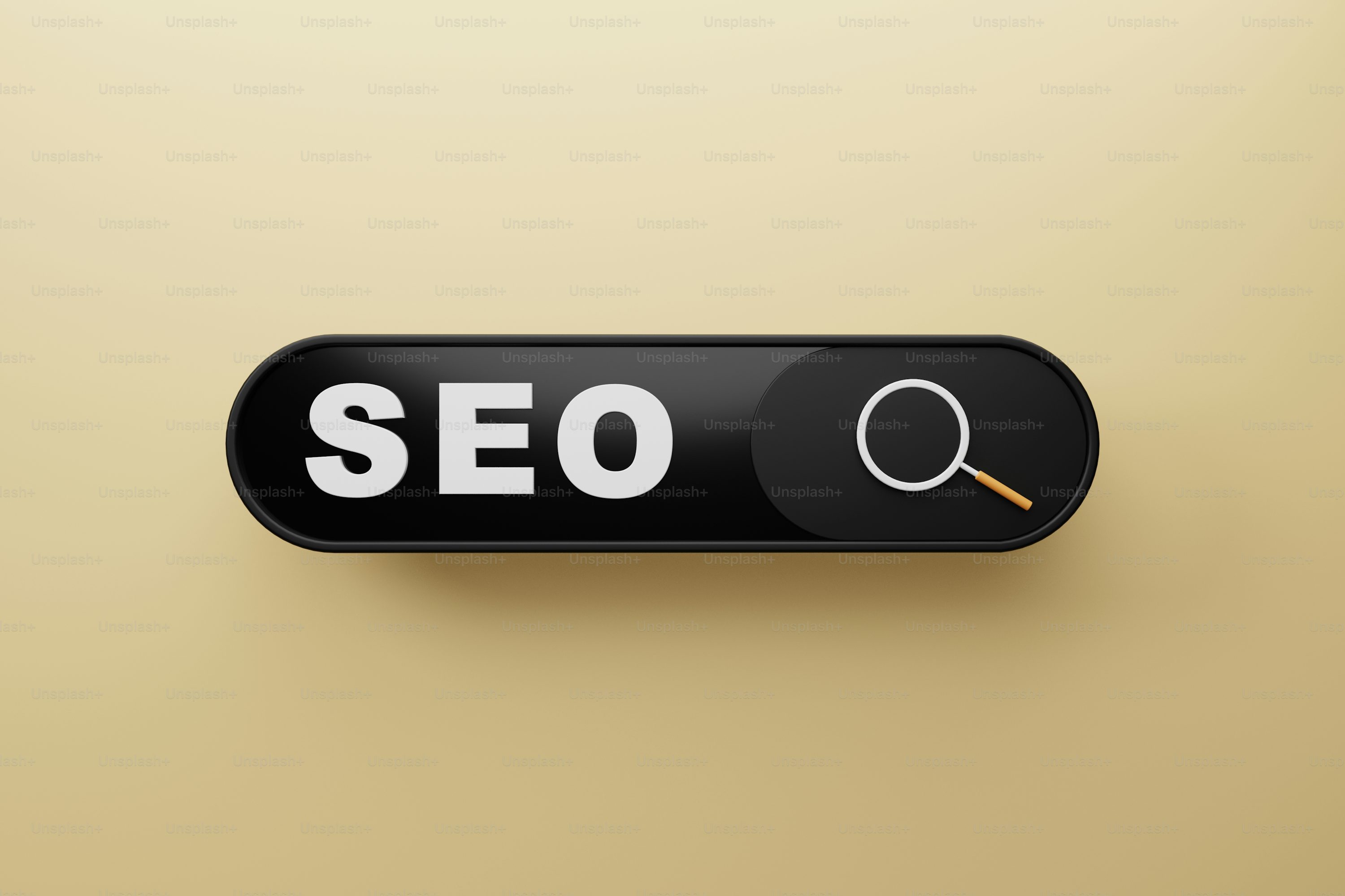a black button with a magnifying glass on it