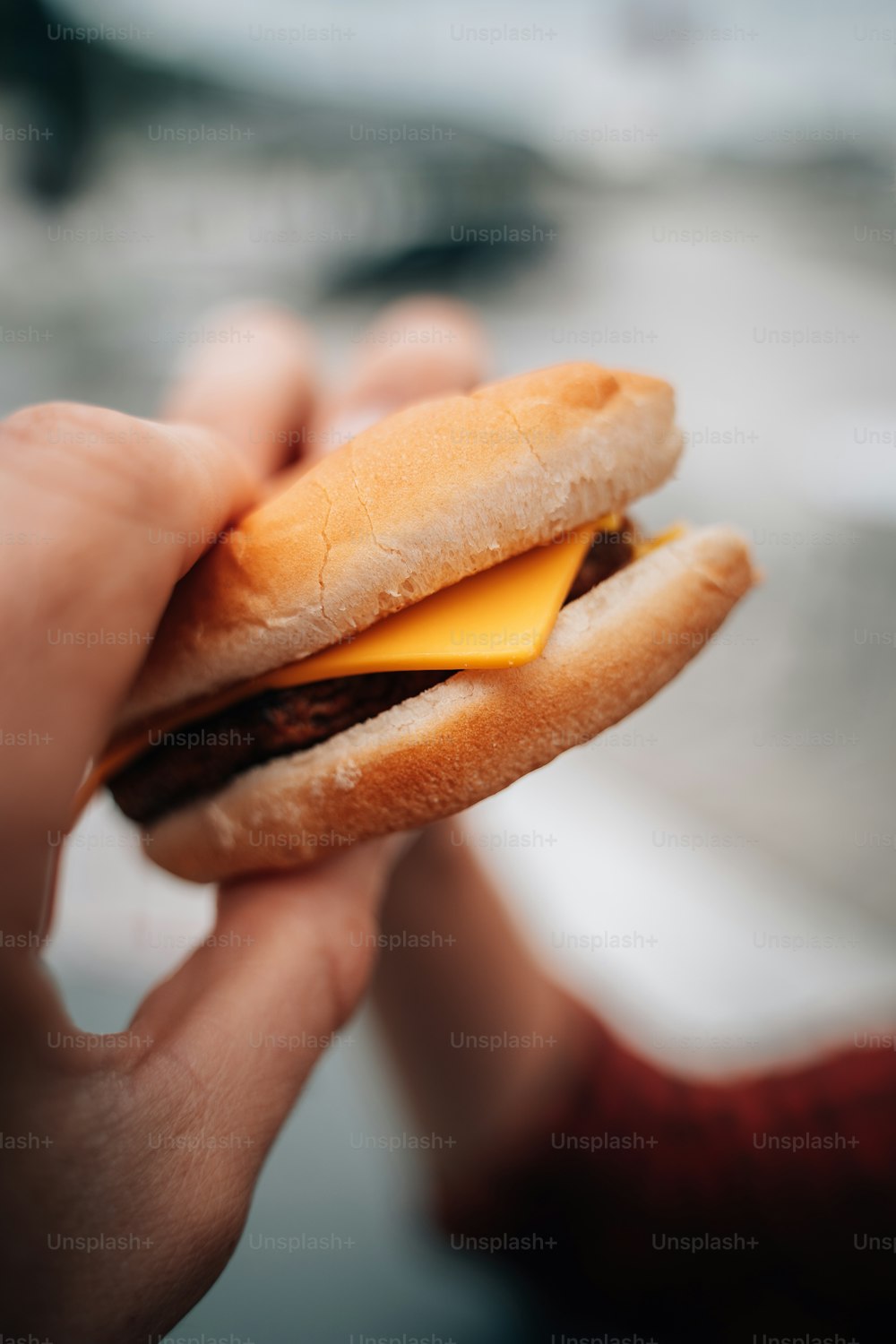 une personne tenant un sandwich à la main