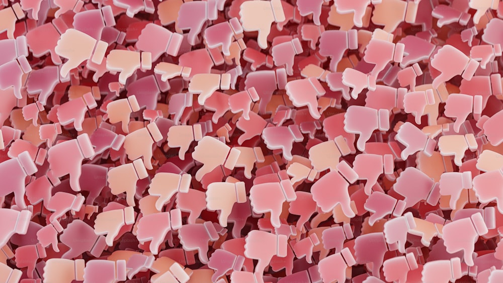 Un sacco di cuori spezzati che sono rosa e rosso