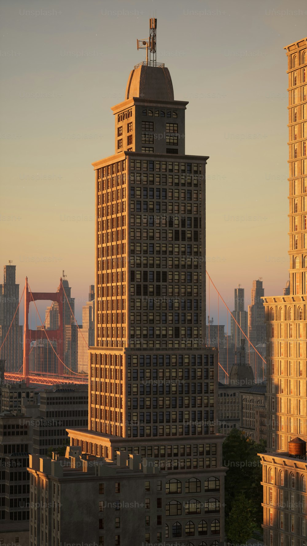 a tall building with a cross on top of it