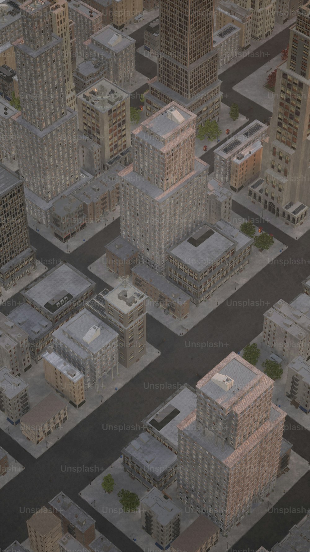Una veduta aerea di una città con edifici alti