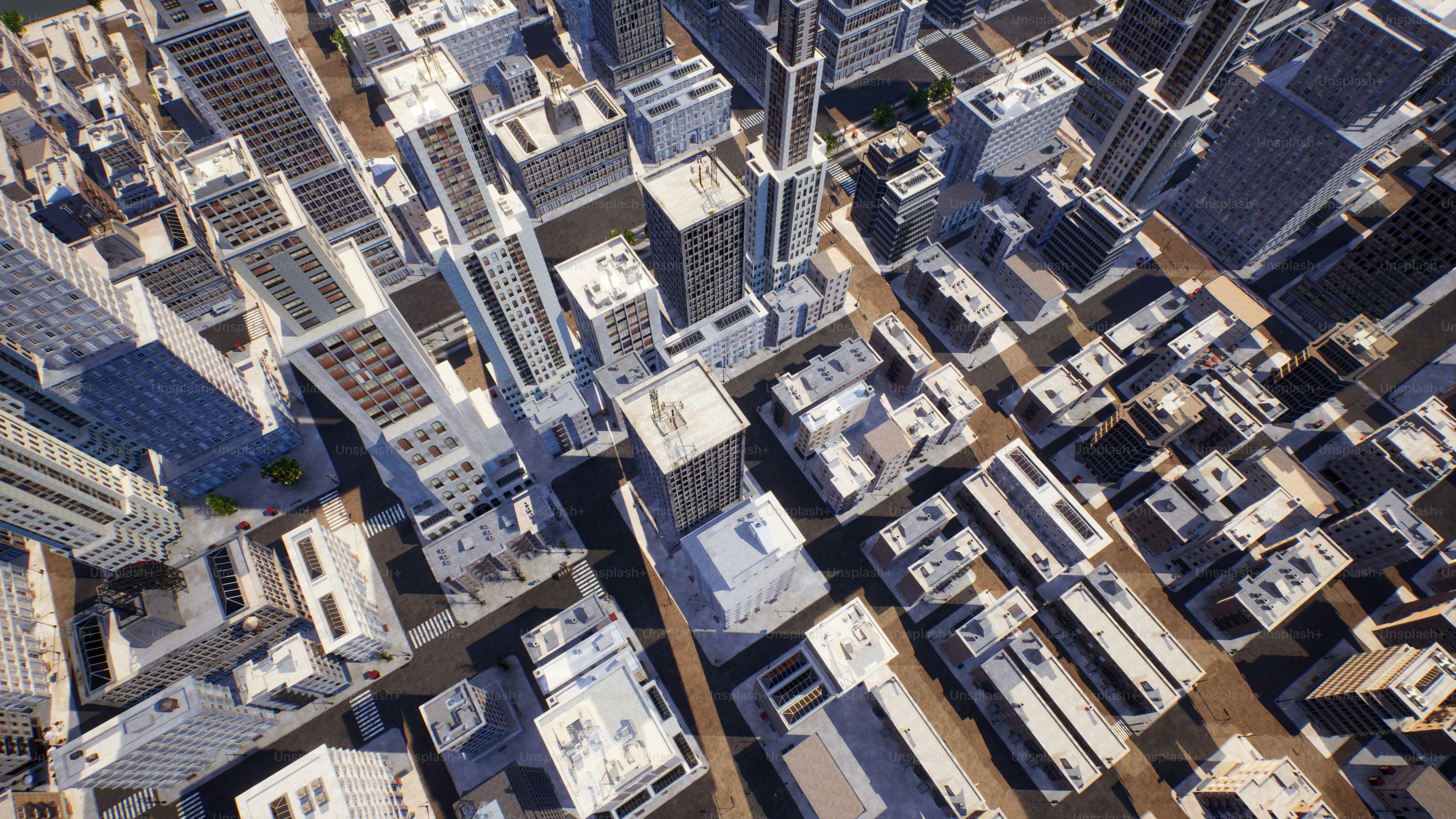 Luftaufnahme einer Stadt mit hohen Gebäuden