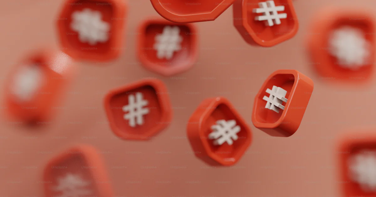 A bunch of red buttons with white hash symbols on them photo – Hashtag ...
