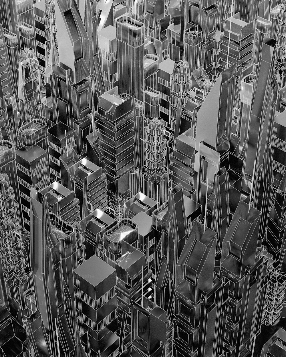Una foto en blanco y negro de una ciudad
