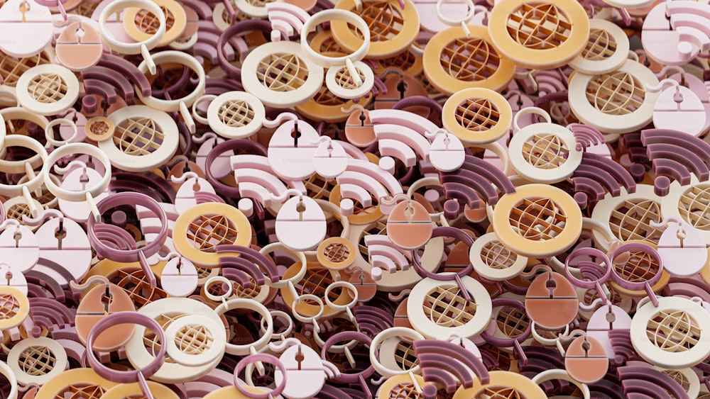 a bunch of waffles that are sitting on a table