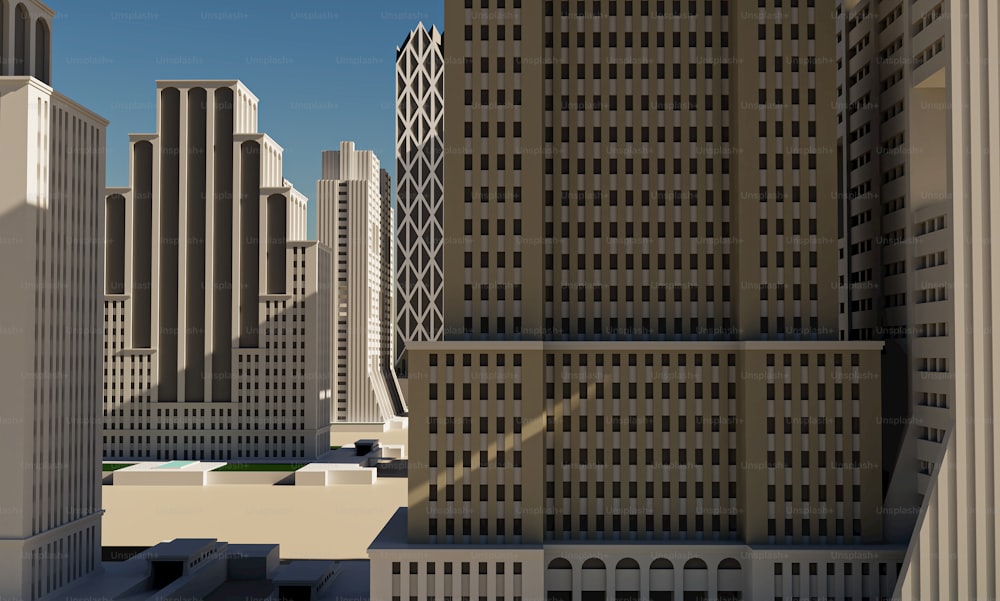 une vue d’une ville avec de grands immeubles