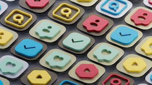 a close up of a computer keyboard with many different colored buttons