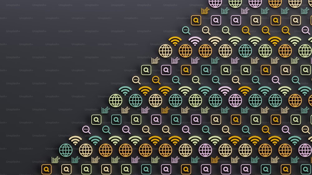 a triangle made up of different colored circles