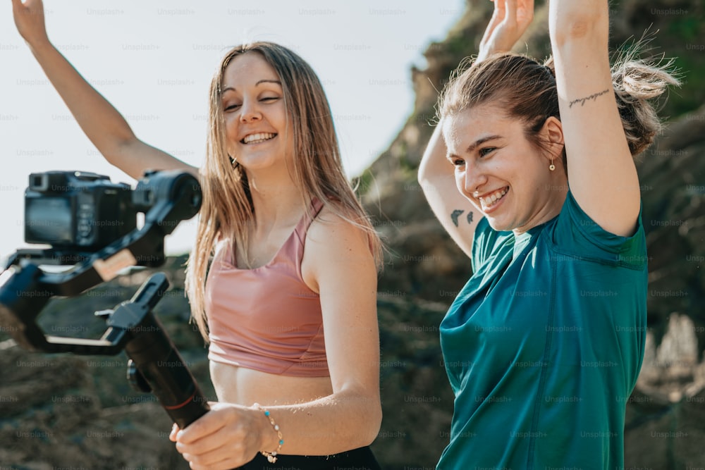 two young women standing next to each other