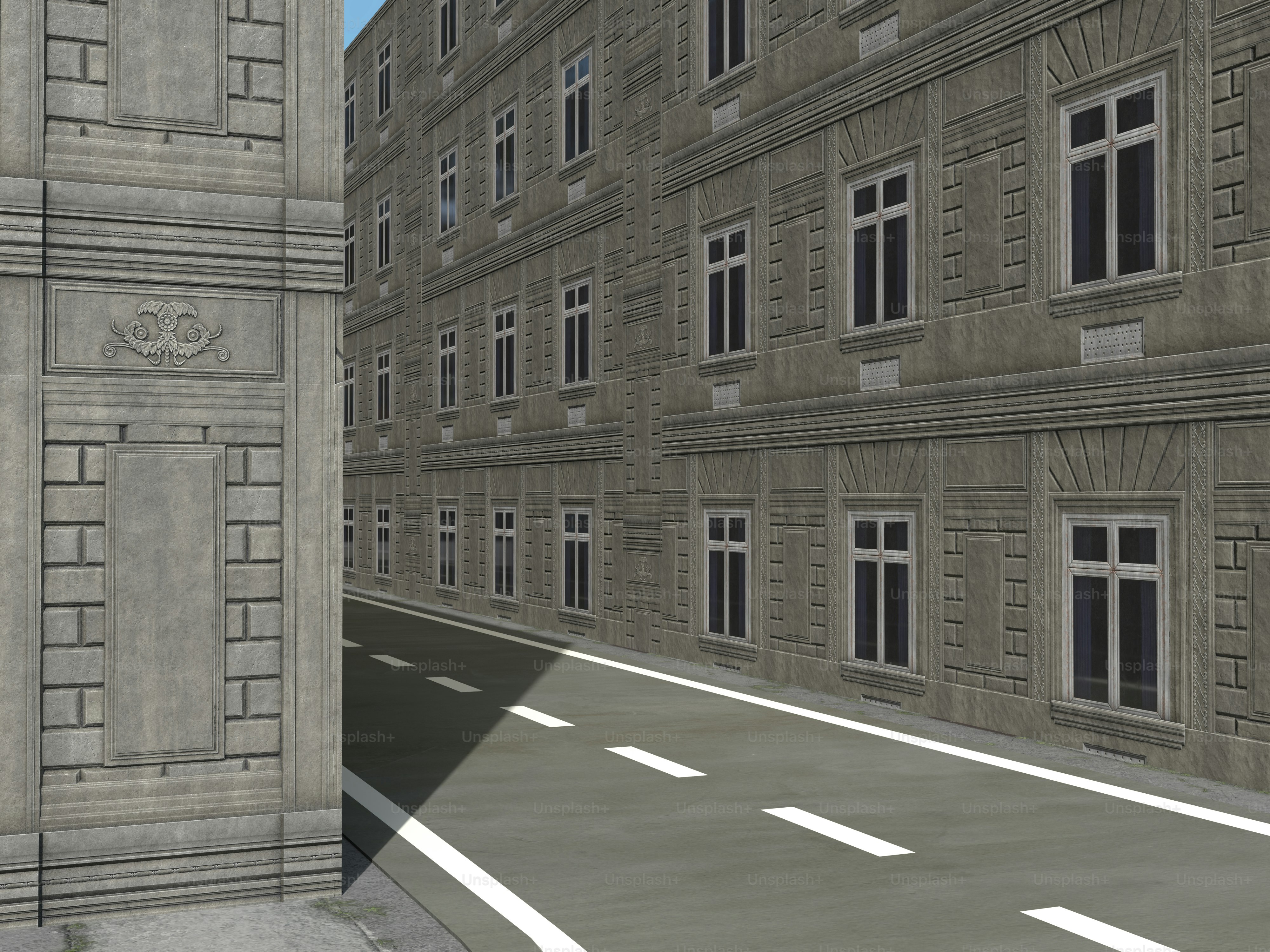 a computer generated image of a city street