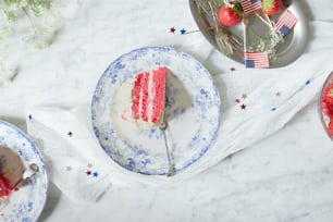 ein Stück Kuchen auf einem Teller mit einer Gabel