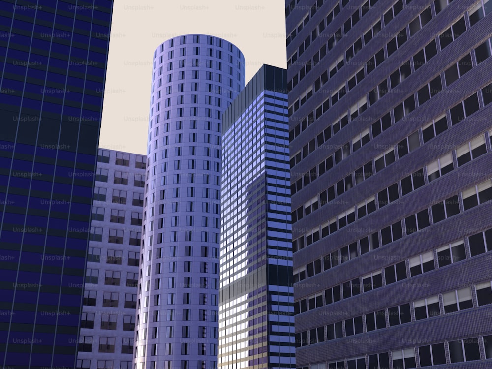 a couple of tall buildings sitting next to each other