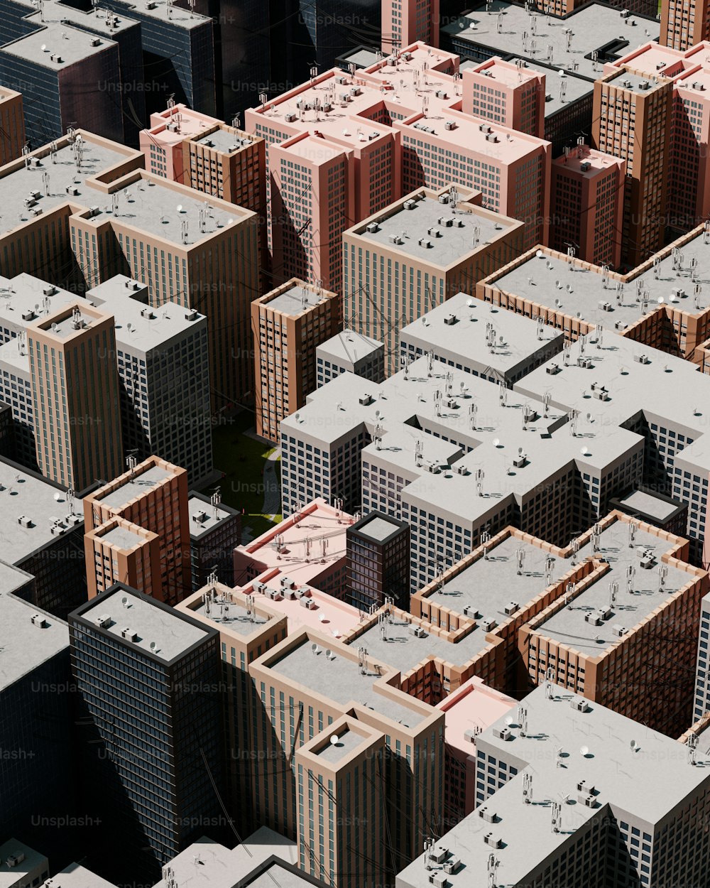 uma vista aérea de um grande grupo de edifícios