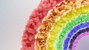 a close up of a rainbow made of candy