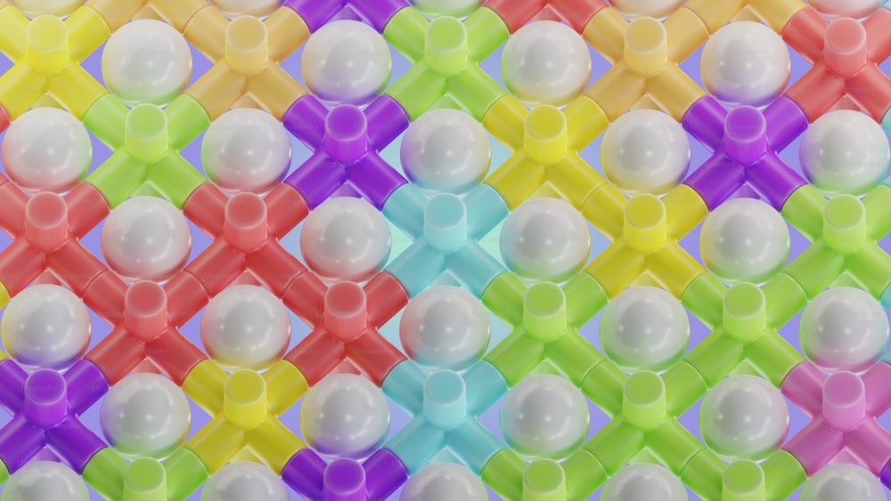 a multicolored pattern with circles and bubbles