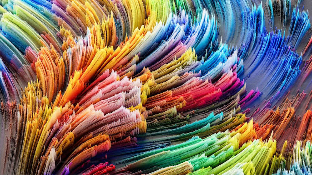un primo piano di un modello multicolore di carta
