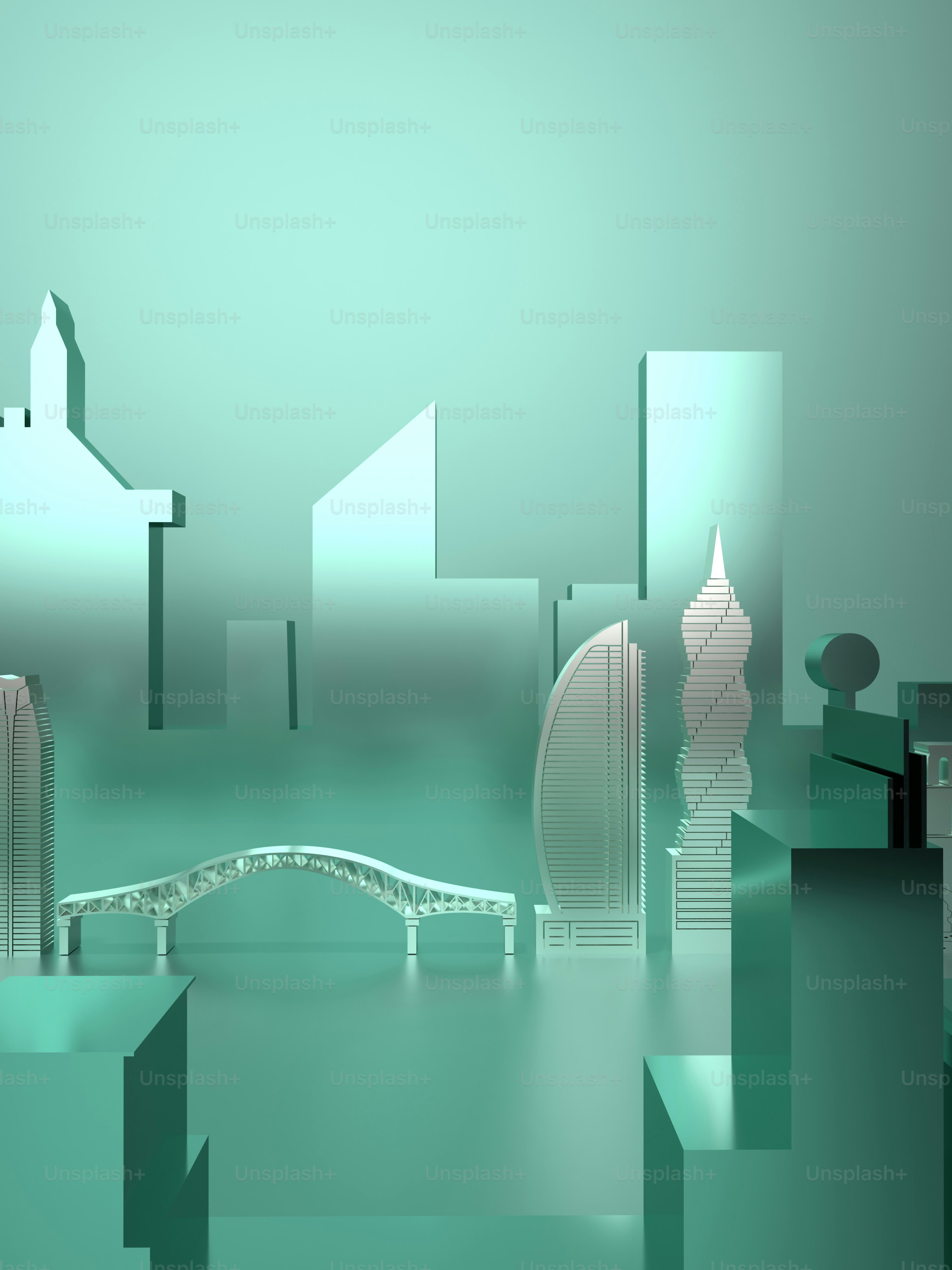 a bridge over a body of water surrounded by buildings