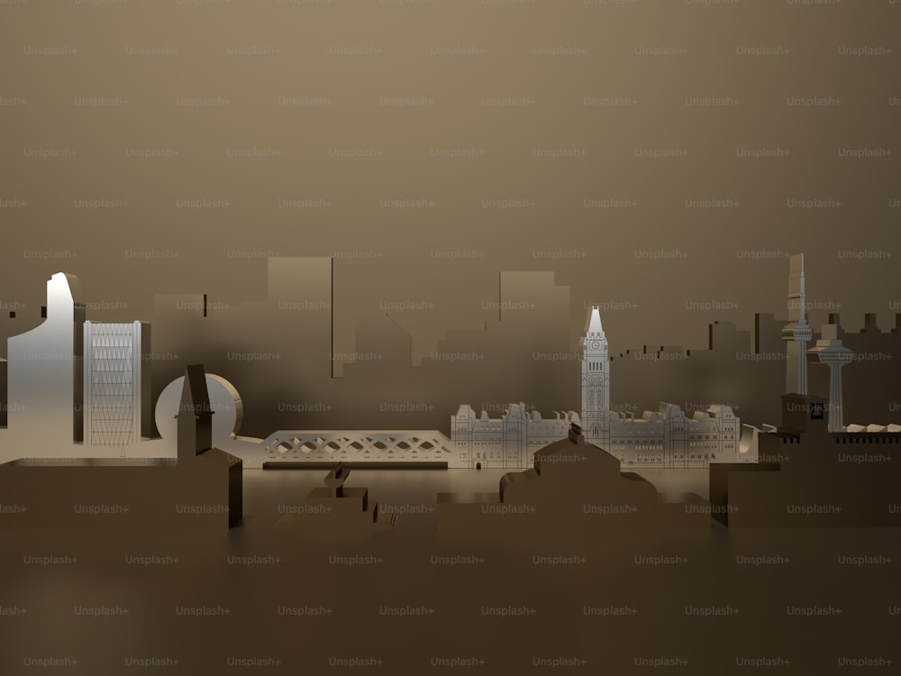 a picture of a city skyline with buildings