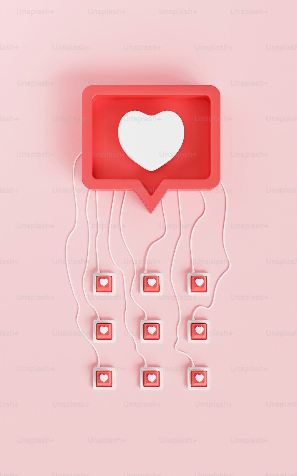 a red box with a white heart on it