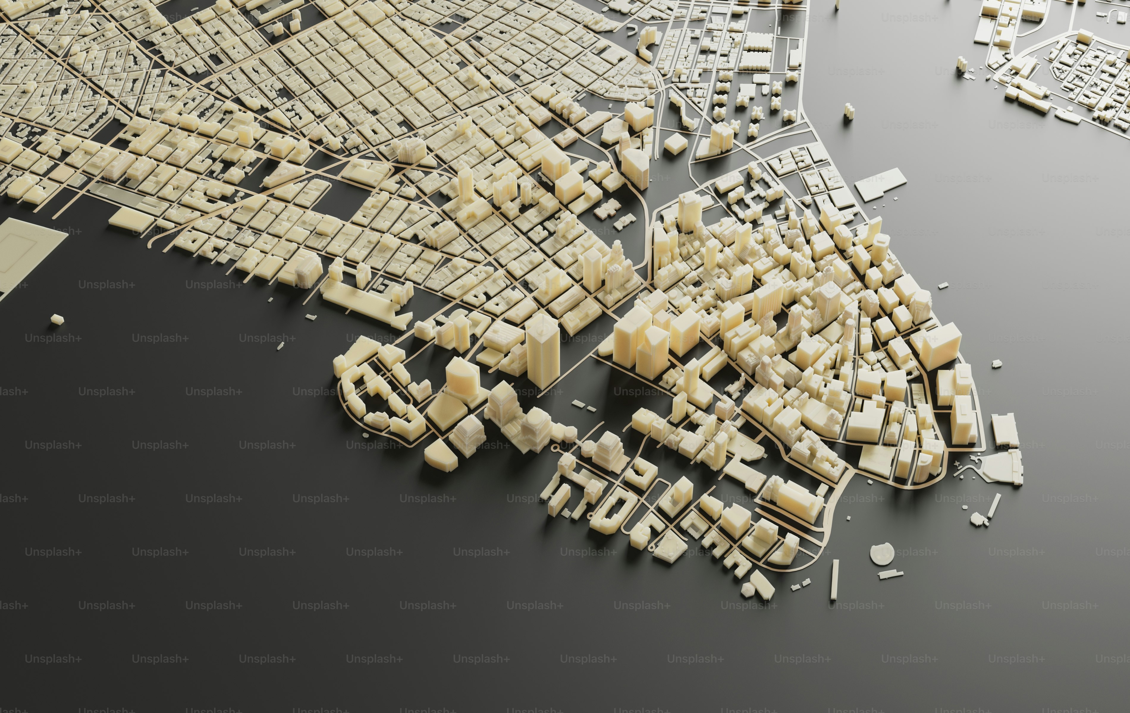 a model of a city with lots of buildings