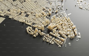 Un modello di una città con molti edifici