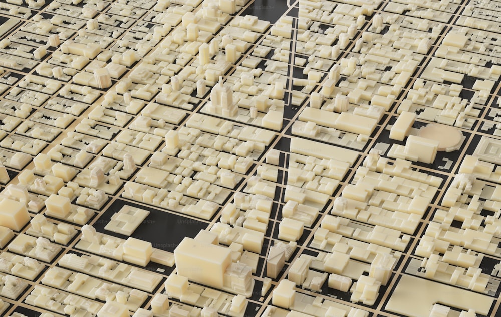 a model of a city with lots of buildings