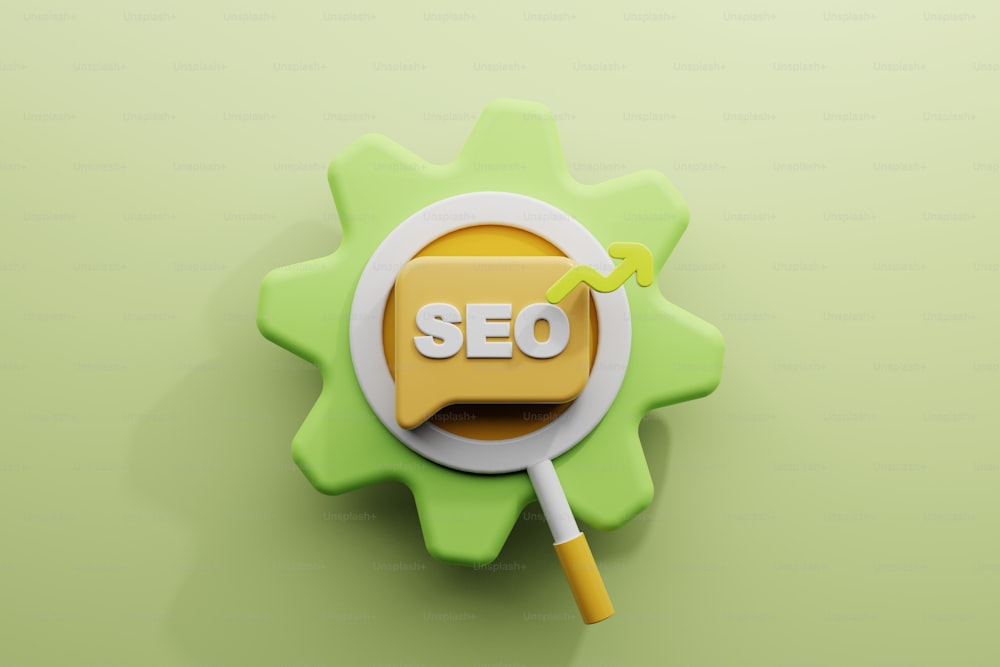 a magnifying glass with the word seo on it