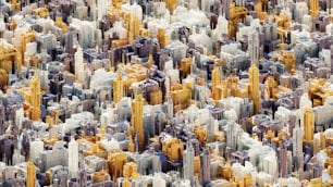 Una veduta aerea di una città con grattacieli ed edifici